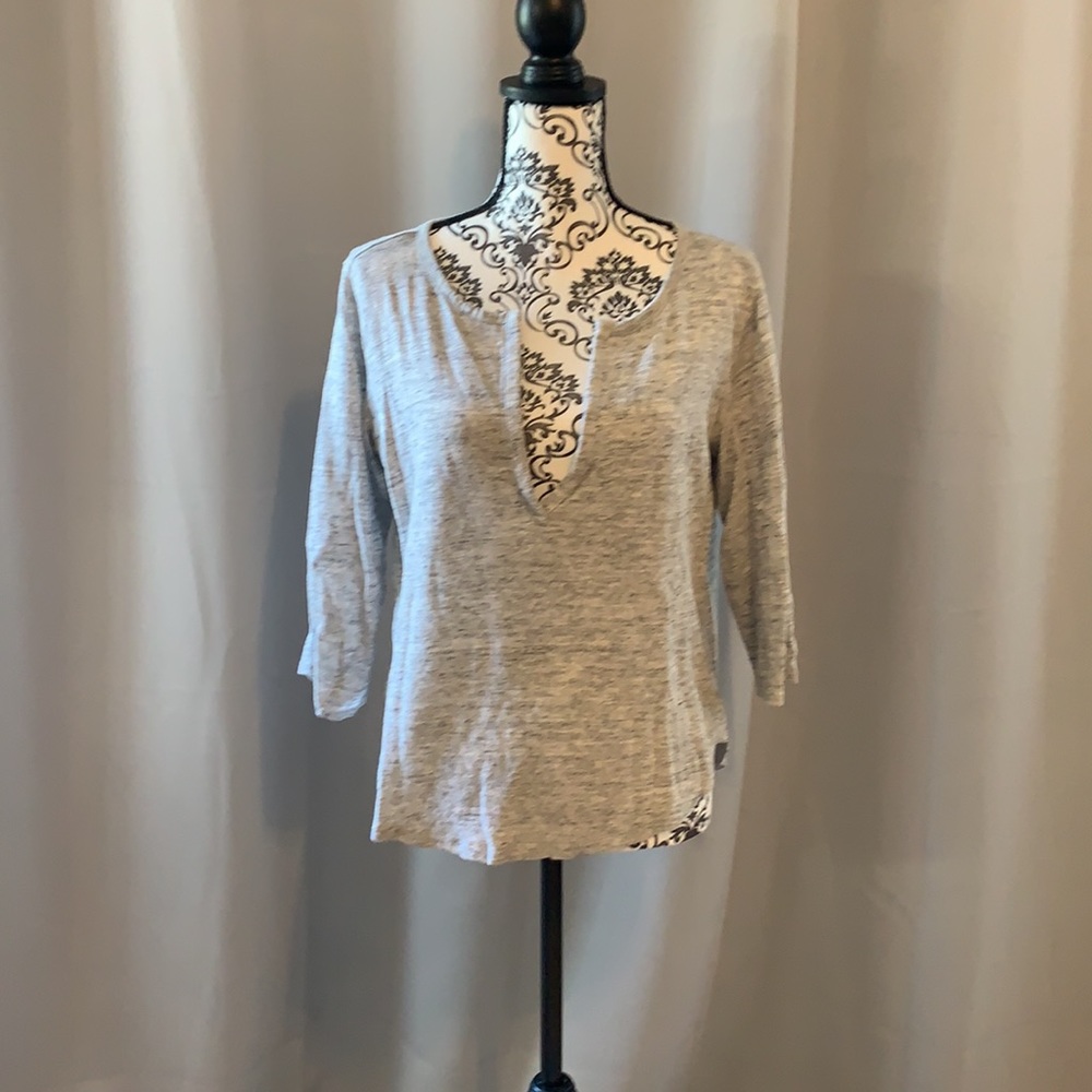 Athleta Linen 3/4 Sleeve Shirt